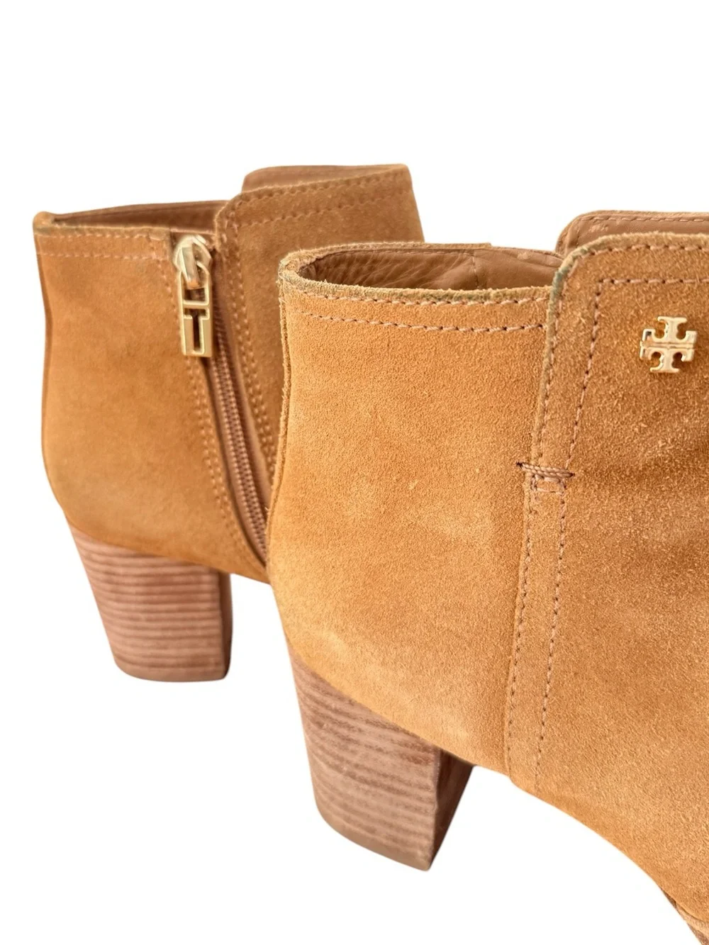 All Leather Tory Burch Tan Suede Ankle Boots Size 9.5